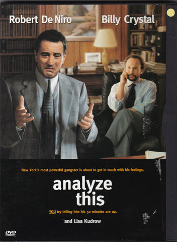 DVD. Analyze This with Robert De Niro and Billy Crystal