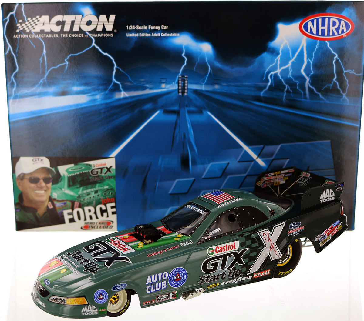 John Force Signed LE 1999 NHRA Castrol GTX / Elvis / 1998 Mustang Funny Car - 1 John Force Signed LE 1999 NHRA Castrol GTX / Elvis / 1998 Mustang Funny Car - 1
