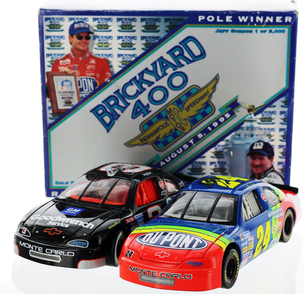 Dale Earnhardt and Jeff Gordon. Brickyard 400 Set. Autographed