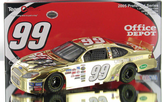 Carl Edwards #99 Office Depot 2005, Gold Chrome Ford Taurus. Autographed