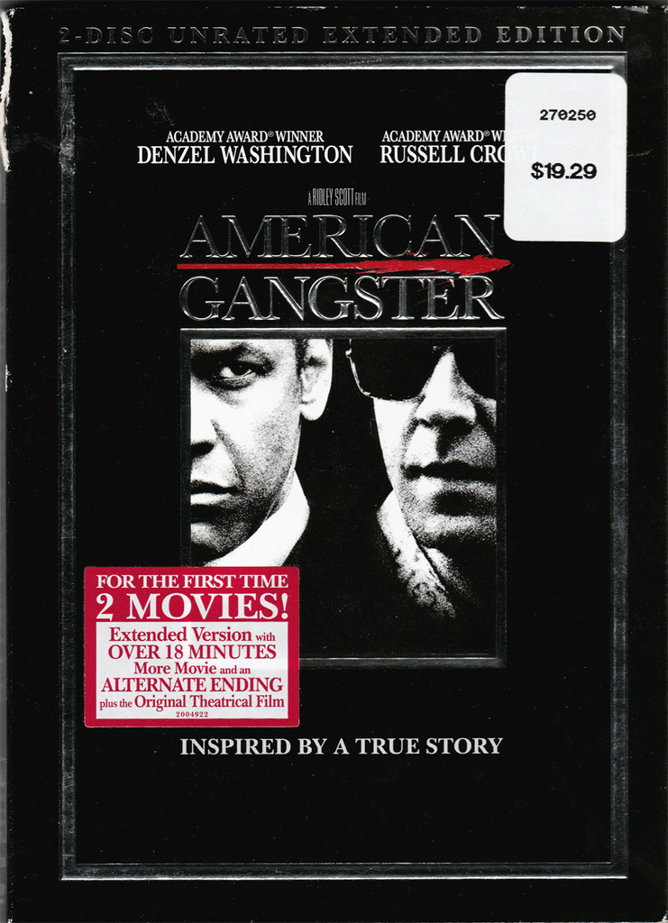 DVD. American Gangster starring Denzel Washington and Russell