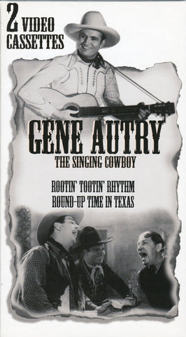 VHS Tape. Gene Autry. 2 Films. Rootin' Tootin' Rhythm and Round-Up Time In Texas