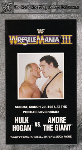 VHS Tape. Wrestle Mania III
